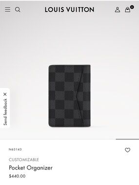 Men Louis Vuitton Black Damier